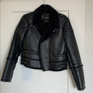Faux Leather and Fur Jacket